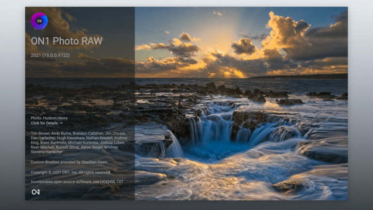 ON1 Photo RAW 2021 Splashscreen