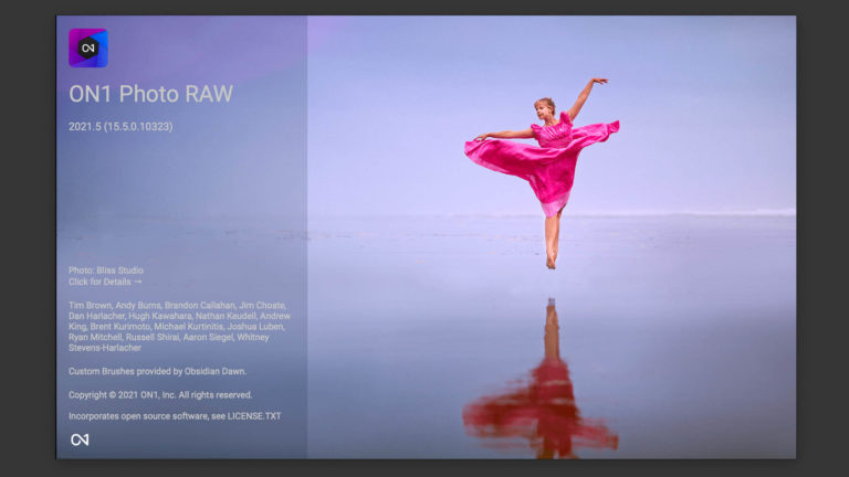 ON1 Photo RAW 2021.5 Splashscreen