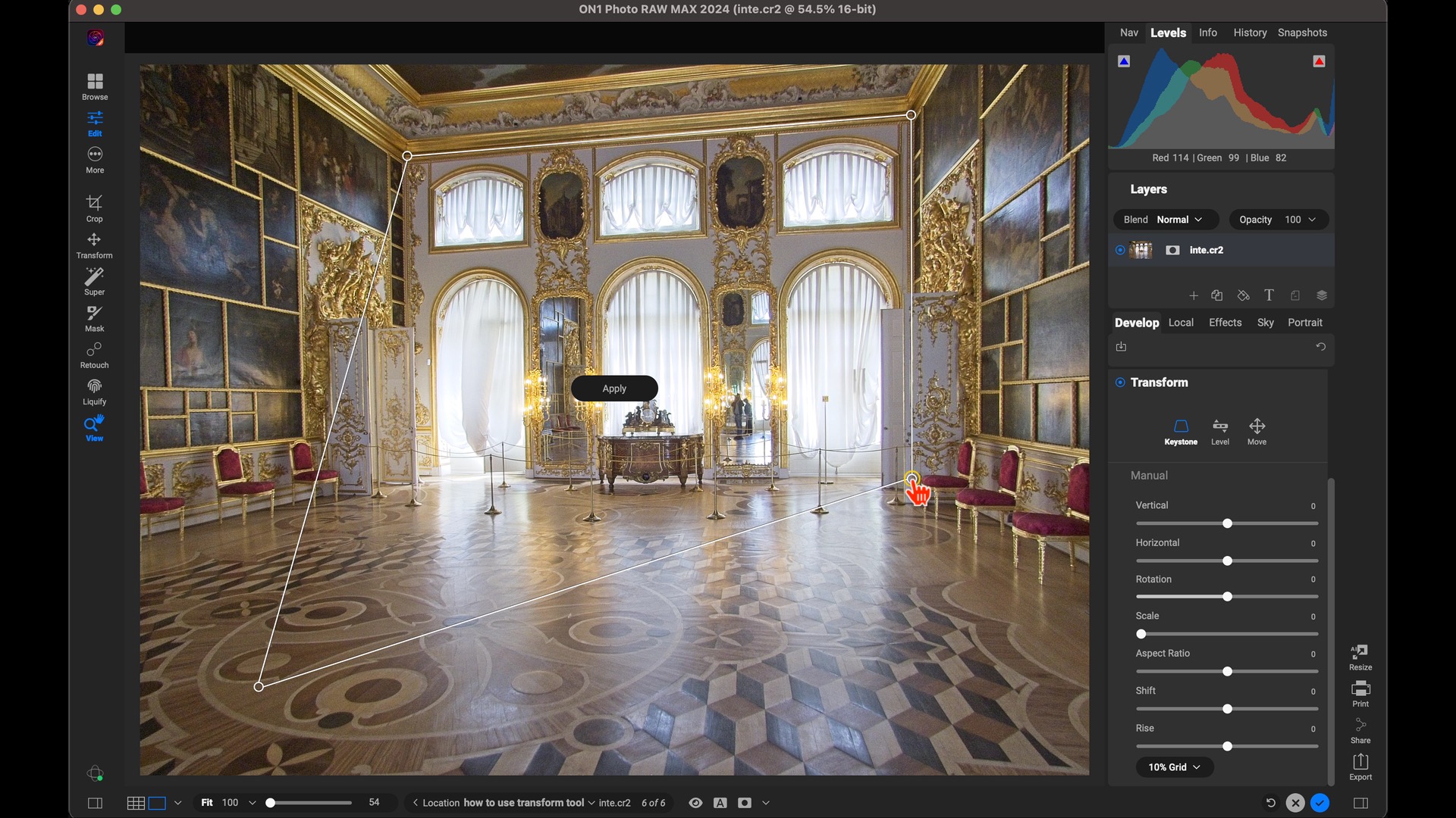How to Use the Transform Pane in Develop - ON1