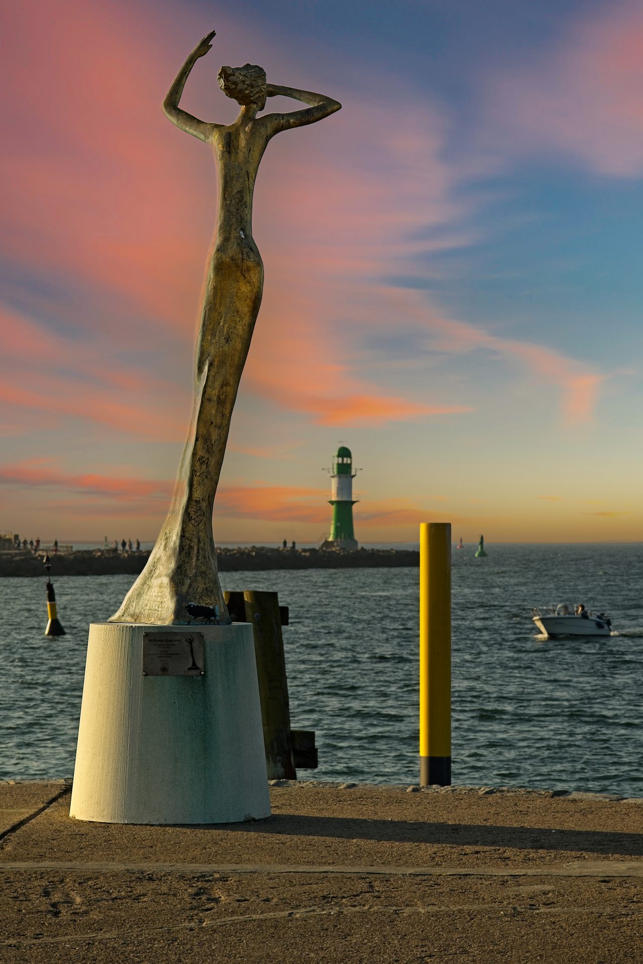 Sunset in Warnemünde, Baltic Sea