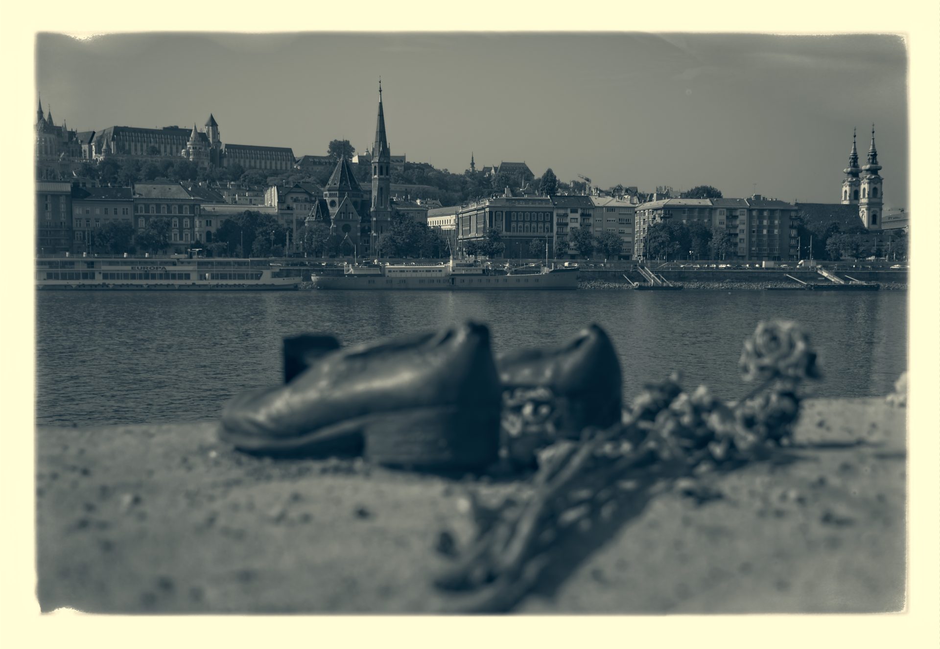 Shoes on the bank of the Danube