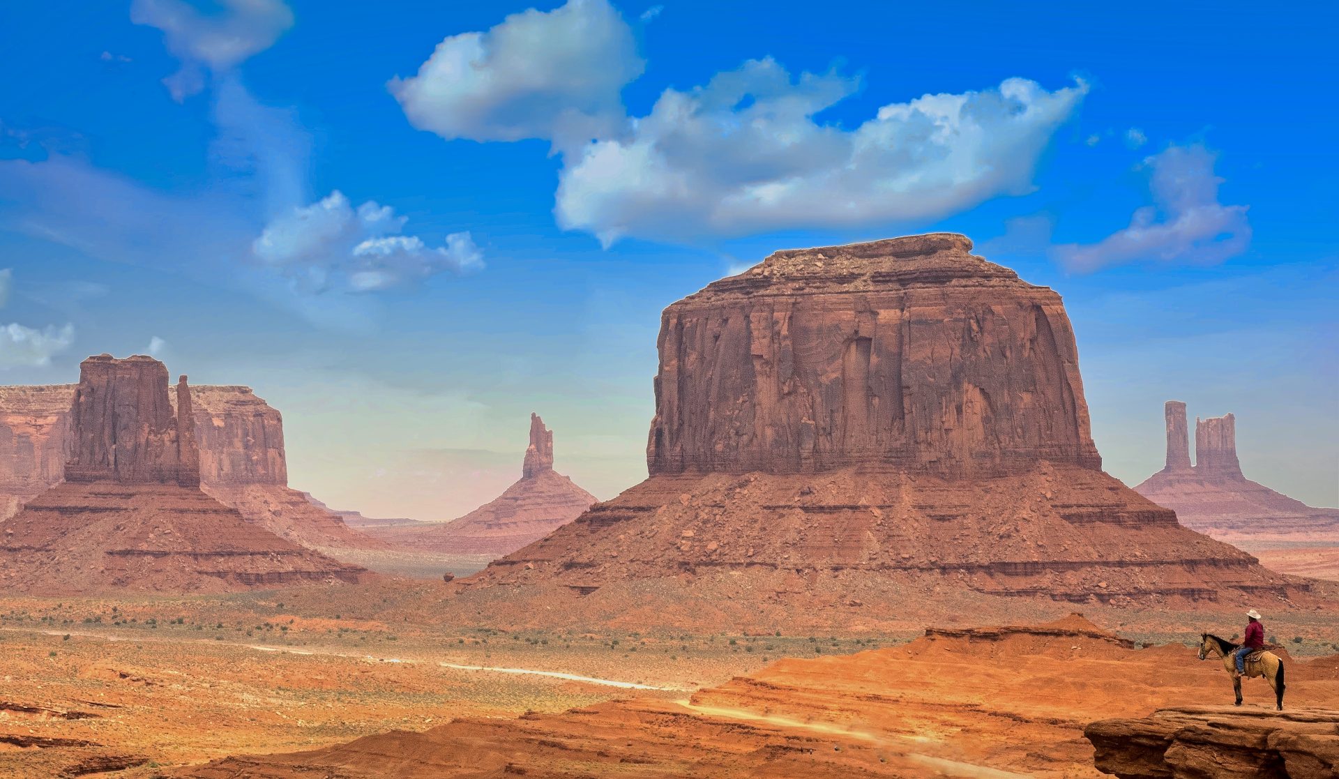 Cowboy at Monument Valley