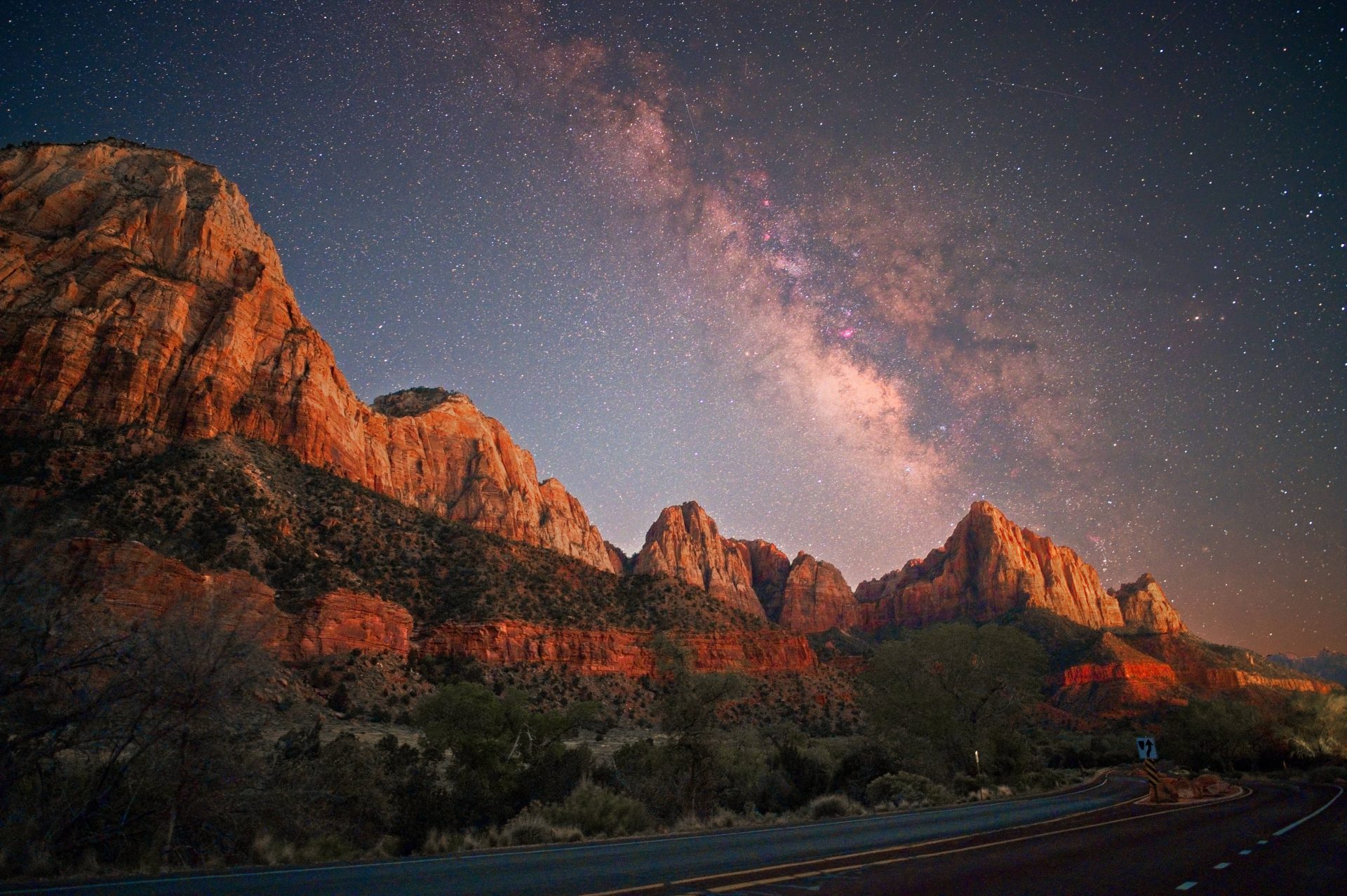 Zion Canyon Night Scape