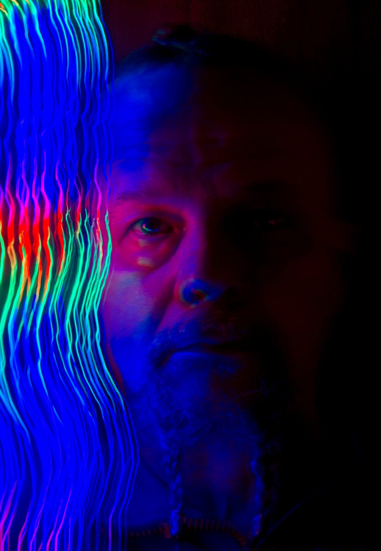 Self-portrait with light painting