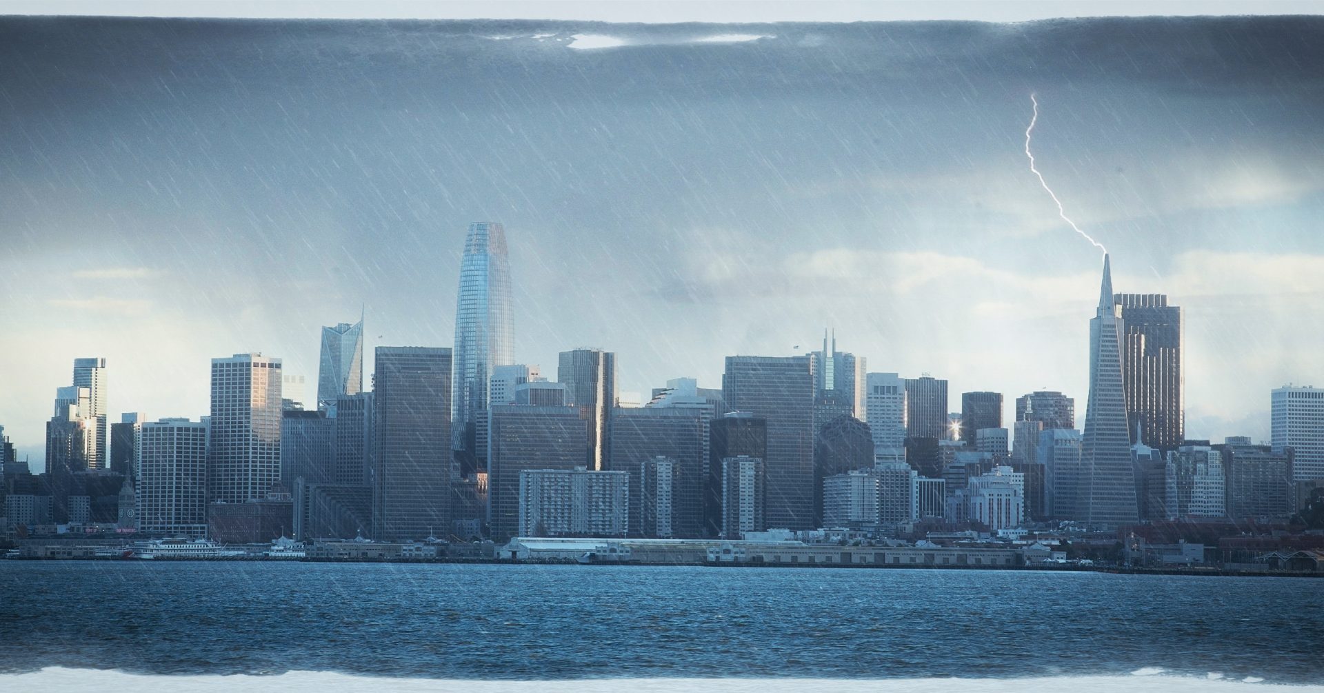 The stormy city