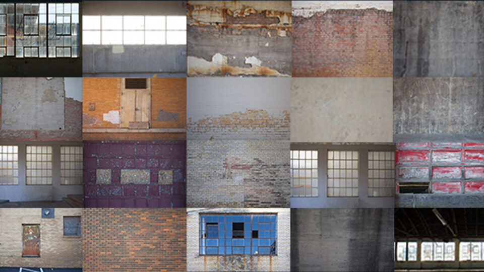 Collection of creative texture backgrounds included in ON1 Photo RAW 2026 for use in portrait background presets and composites.