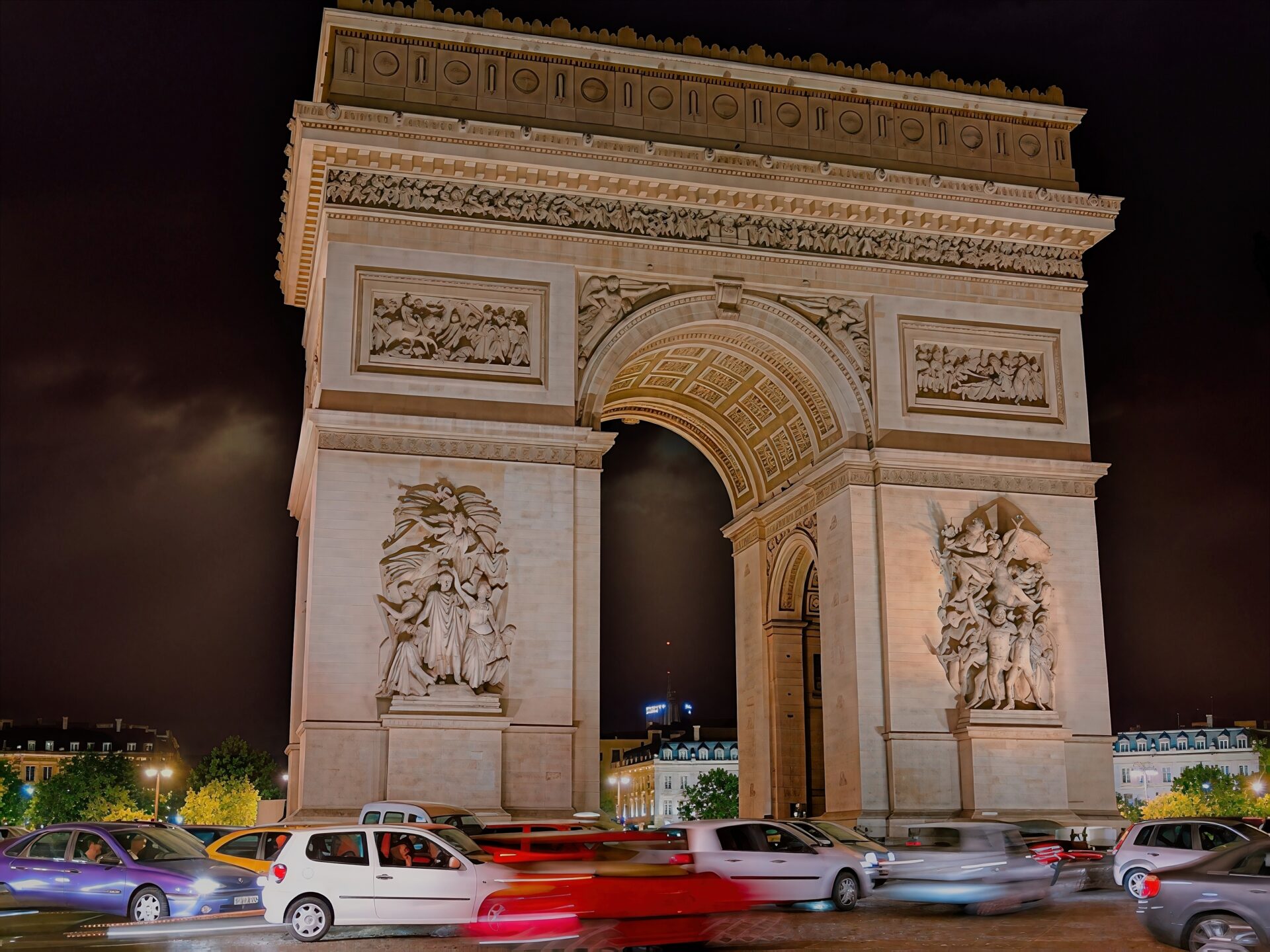 Arc De Triomphe By Night
