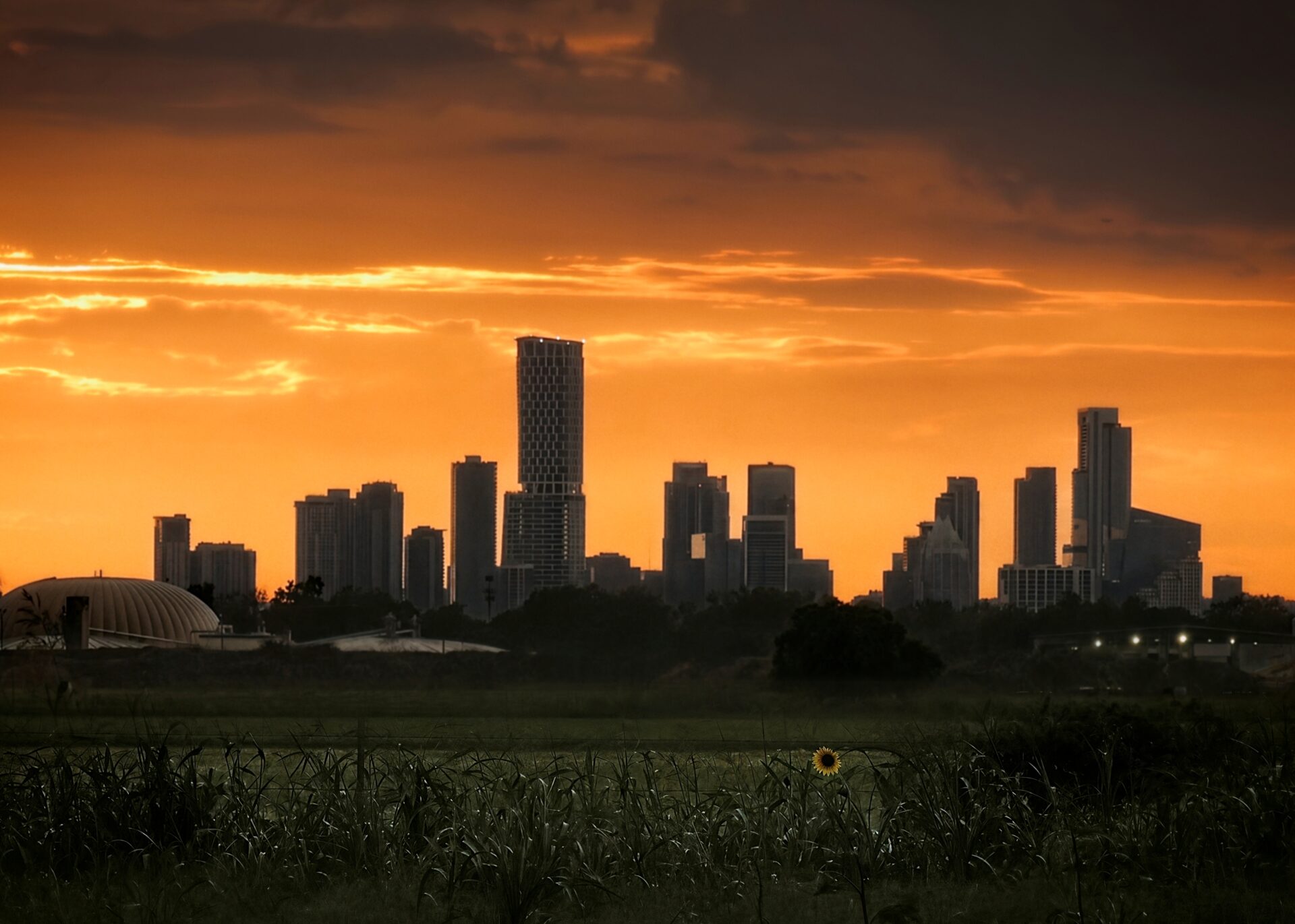Austin Skyline on a Rainy Summer Afternoon