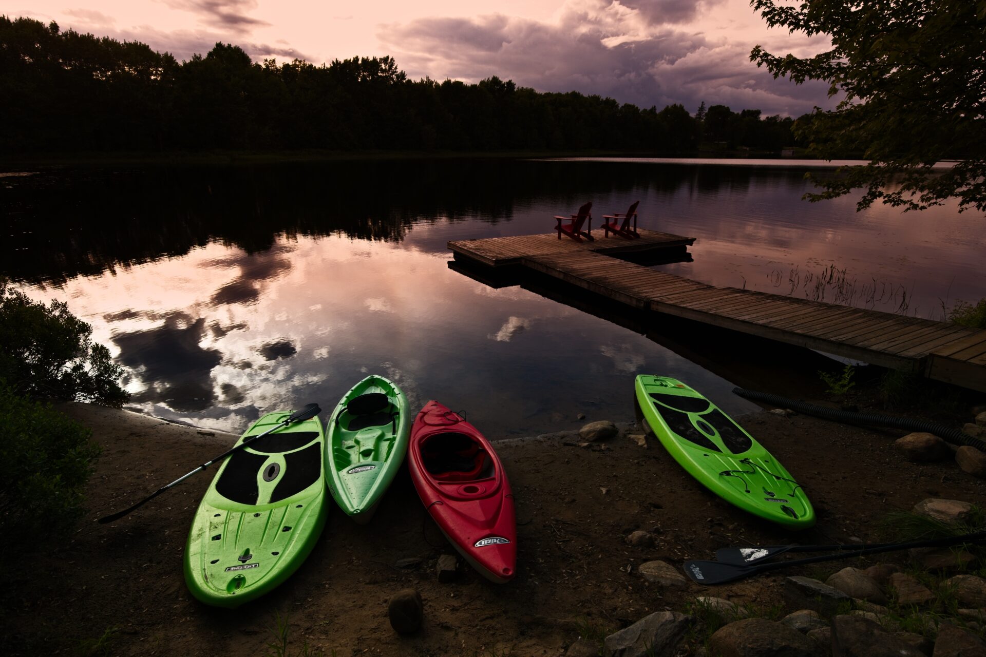 Kayaks at the cottage