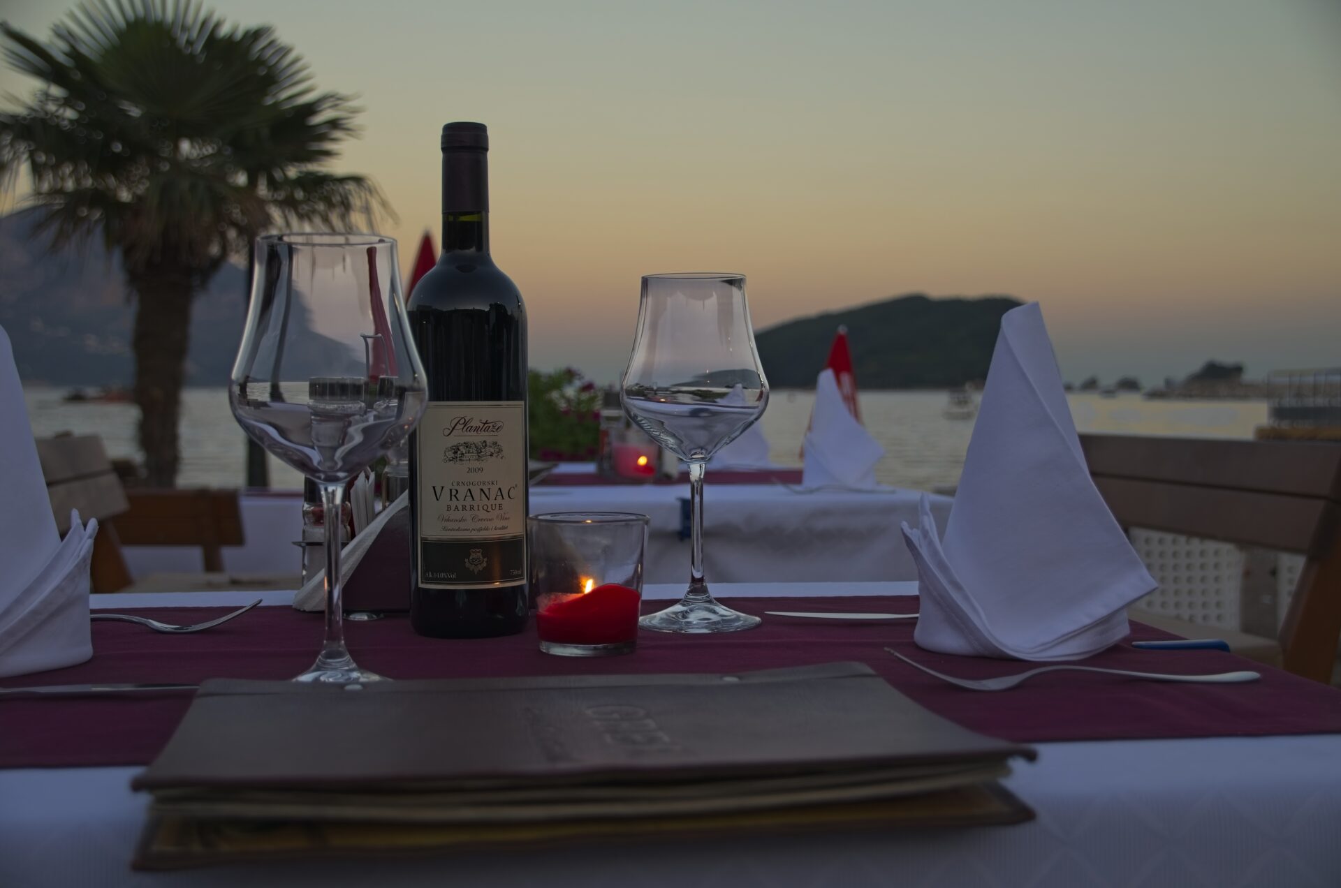 A great guest welcome at dinner at sunset