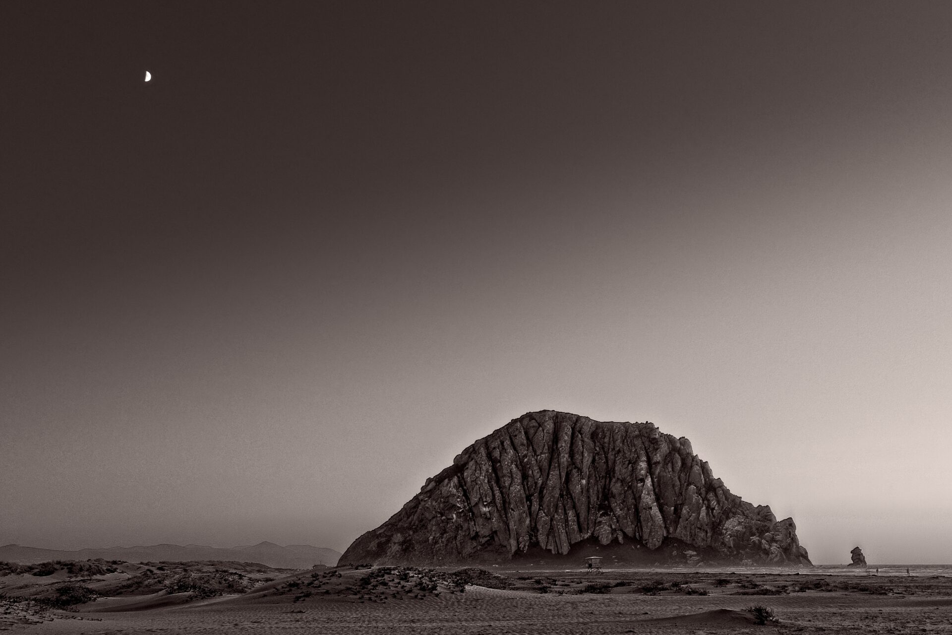 Moon over Morro Rock