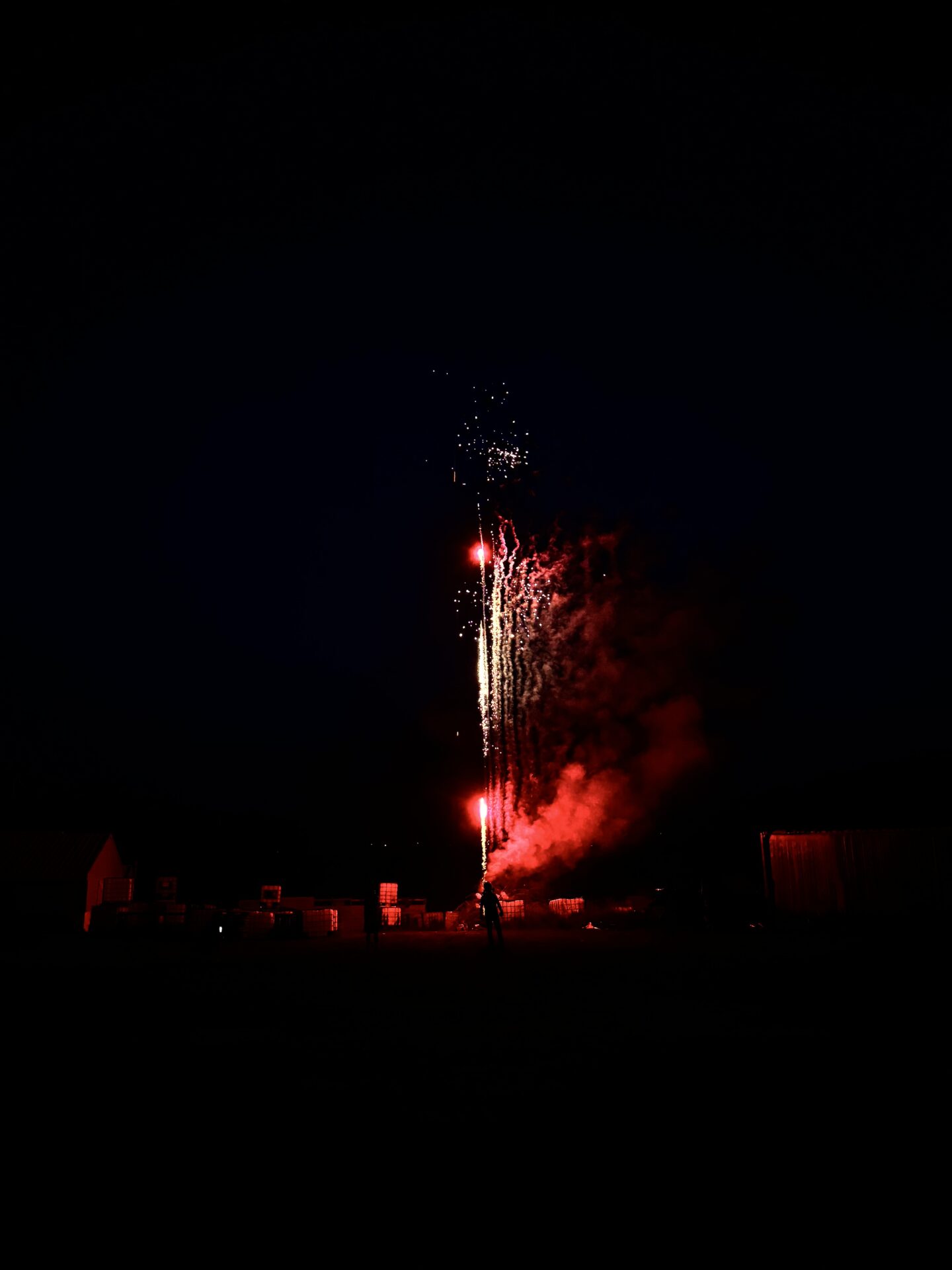 Son watching his fireworks