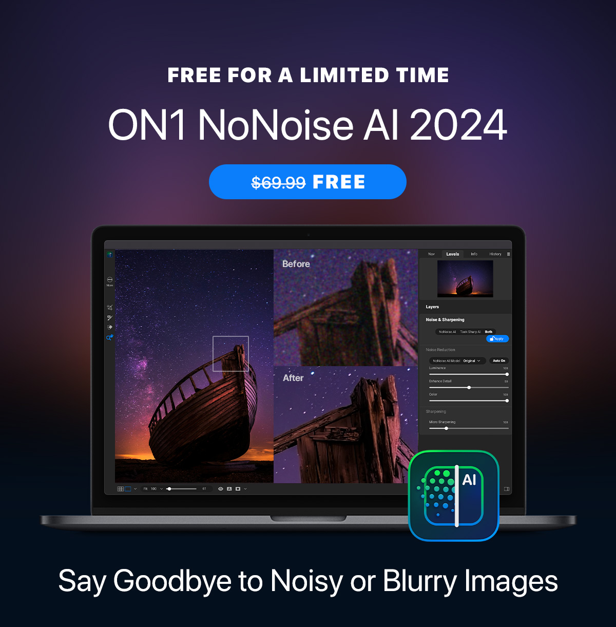 ON1 NoNoise AI 2024 - Free for a Limited Time