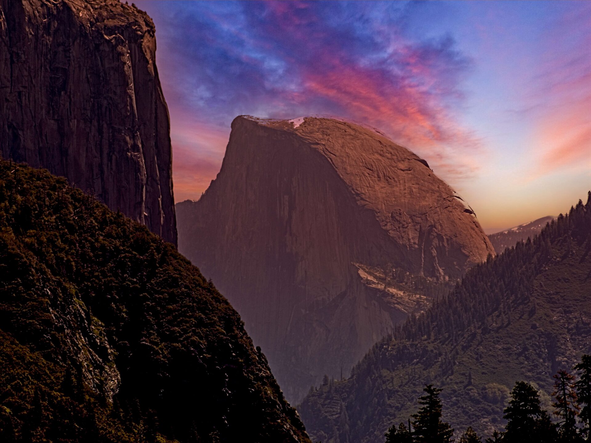 Half Dome first view, California
