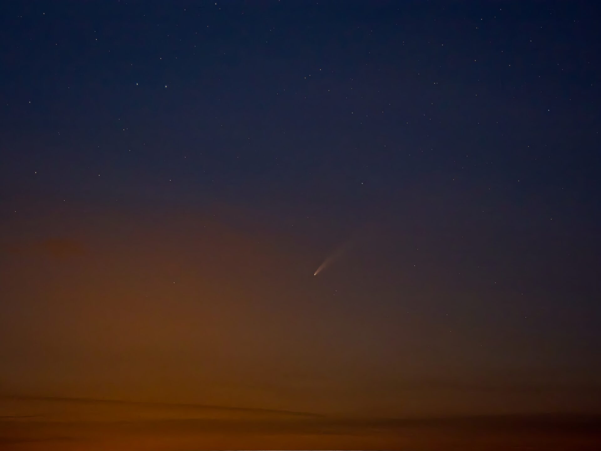 Comet NEOWISE at Dusk
