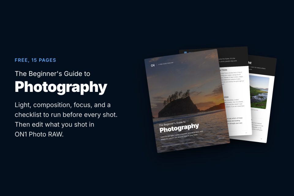ON1's free Beginner's Guide to Photography eBook