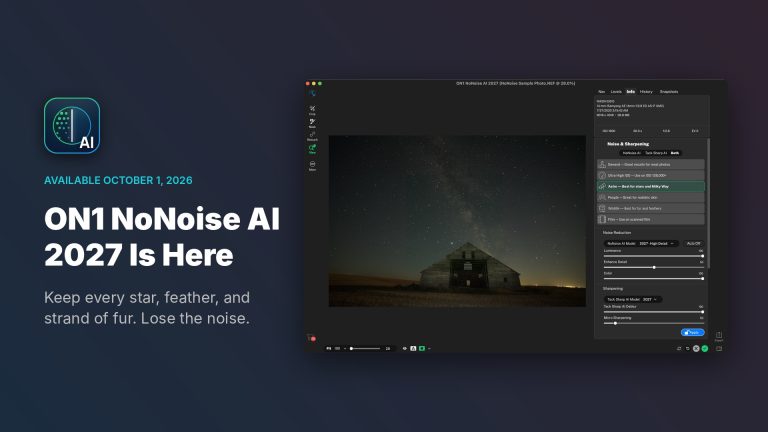 ON1 NoNoise AI 2027 Available Now: Rebuilt AI Noise Reduction